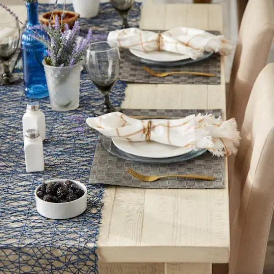 DII&reg; Reversible Basket Weave Woven Placemats, 4ct. Gray {4}