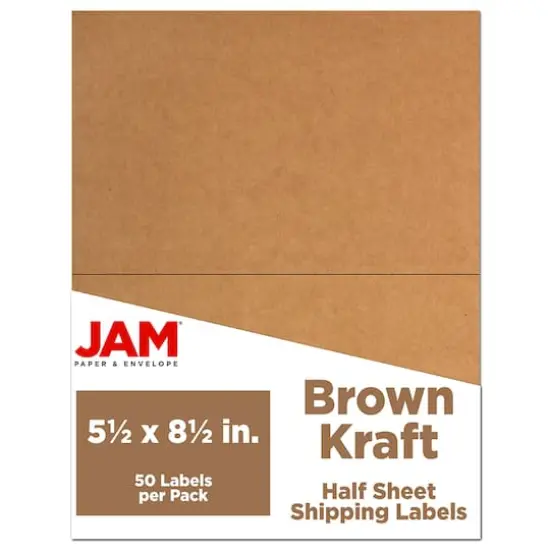 JAM Paper Shipping Labels, 50ct. Brown Kraft {1}