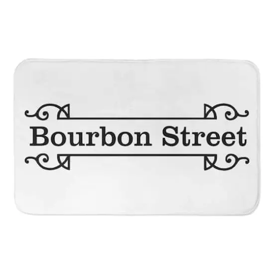 Mardi Gras Bourbon Street Sign Bath Mat {1}