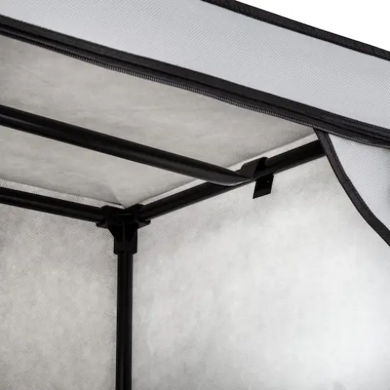 Honey Can Do 27" Gray Portable Wardrobe Closet with Cover & Side Pockets {6}