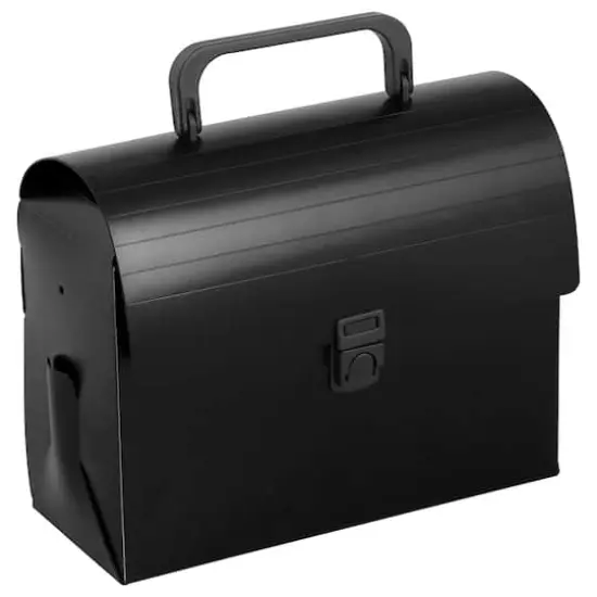 JAM Paper Black 6" x 9" Plastic Art Case Lunchbox {1}
