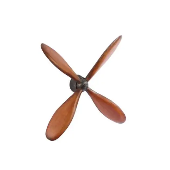 Brown Metal Industrial Propellor Wall Decor Set {3}