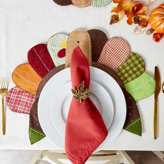 DII&reg; Embroidered Turkey Placemat Set {9}