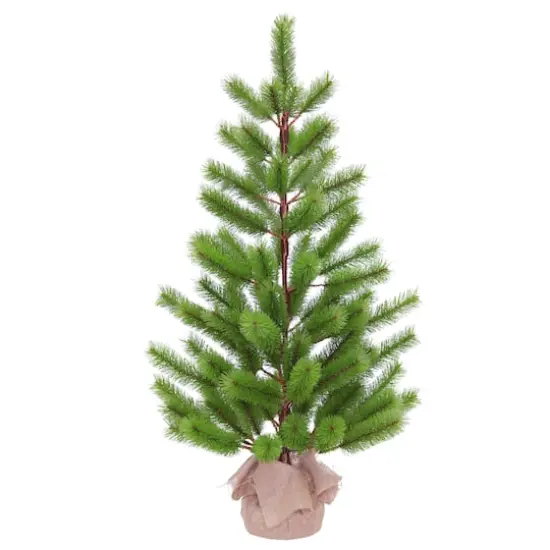 3ft. Unlit Fir Artificial Christmas Tree in Burlap Sack {1}