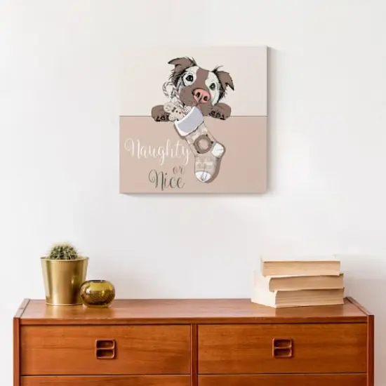 Christmas Dog Canvas Wall Art {5}