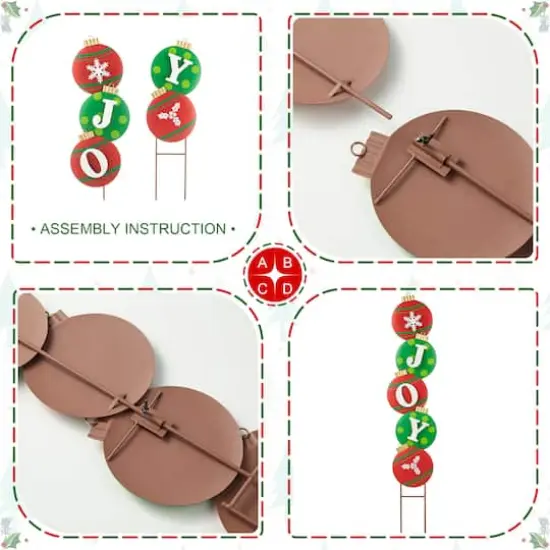 Glitzhome&reg; Metal Metal JOY & NOEL Ornament Yard Stake/Wall D&eacute;cor Set {6}