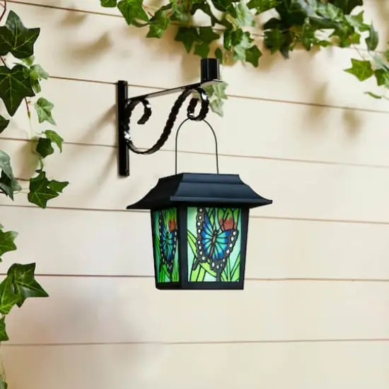 Glitzhome&reg; 30" Solar Powered Butterfly Pattern Garden Lamp with Stakes, 2ct. {4}