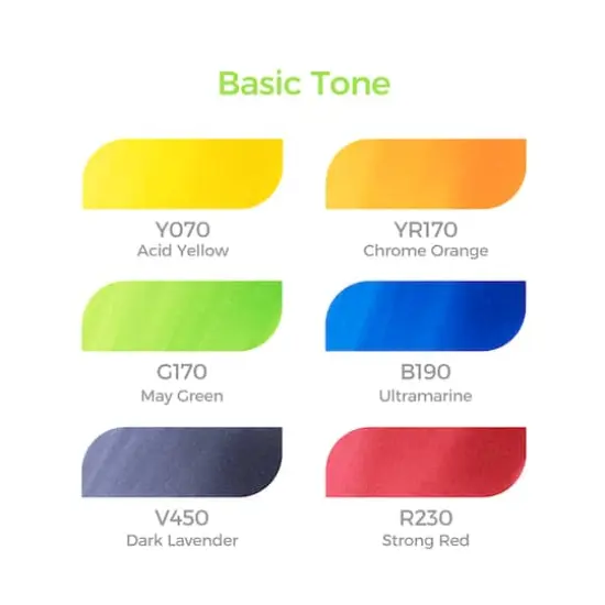 Ohuhu&reg; Honolulu Dual Tip Primary Alcohol Markers, 6ct.  {3}