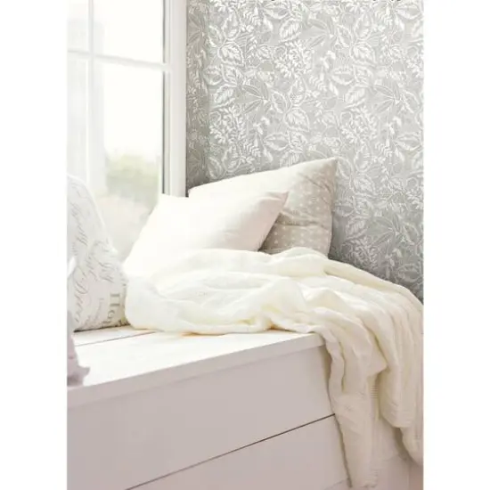 RoomMates Vintage Batik Jungle Peel & Stick Wallpaper Gray/White {4}