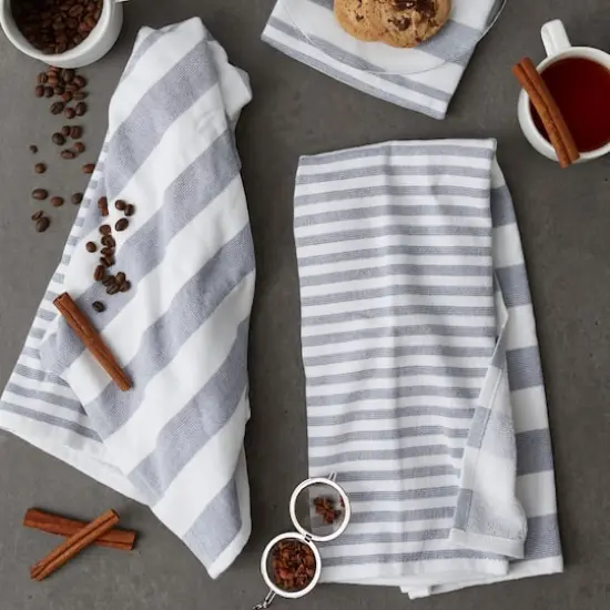 DII&reg; French Blue Nautical Stripe Terry Dishtowels, 3ct. {6}