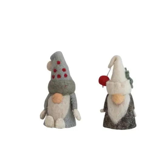 Hello Honey&reg; 4" Handmade Wool Felt Gnome Bottle Topper Set {3}