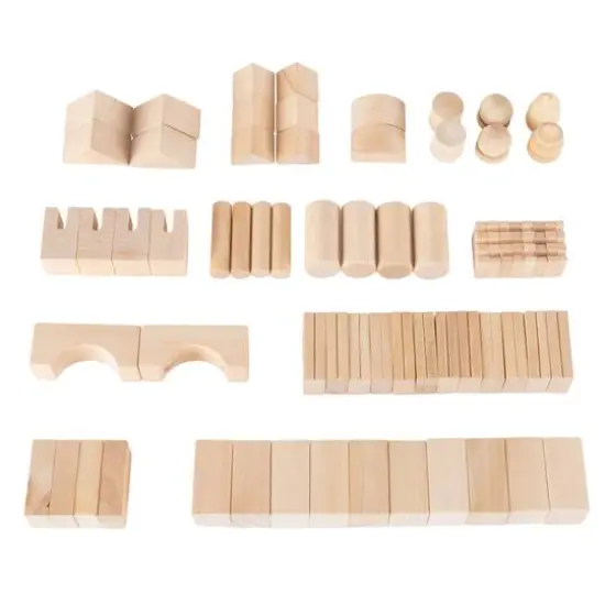 Toy Time Wooden Blocks Classic Building Set with Storage Bag {1}