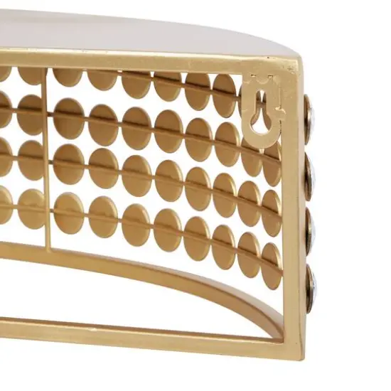 Set of 2 Gold Metal Contemporary Wall Shelves 28", 24" {7}