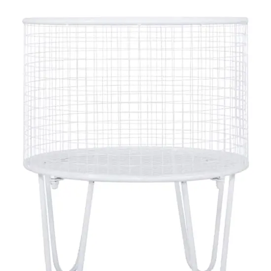 24" White Iron French Country Storage Cart {5}