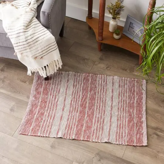 DII&reg; Variegated Stripe Handwoven Recycled Yarn Rug, 2ft. x 3ft. Cinnamon {6}