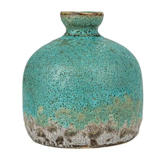 Hello Honey&reg; Green & Blue Textured Stoneware Vase Set {13}