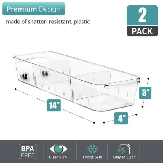 Sorbus Small Clear Organizing Bins on Wheels with Removable Dividers, 2ct. {6}