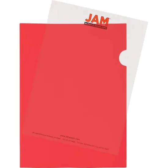 JAM Paper 9" x 11.5" Plastic Sleeves, 12ct. Red {4}