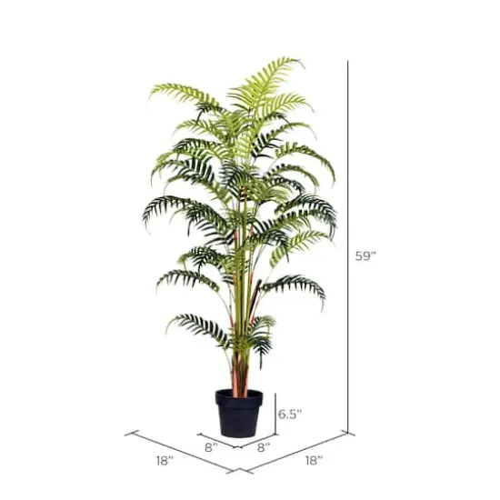 5ft. Artificial Potted Fern Palm with Real Touch Leaves {5}