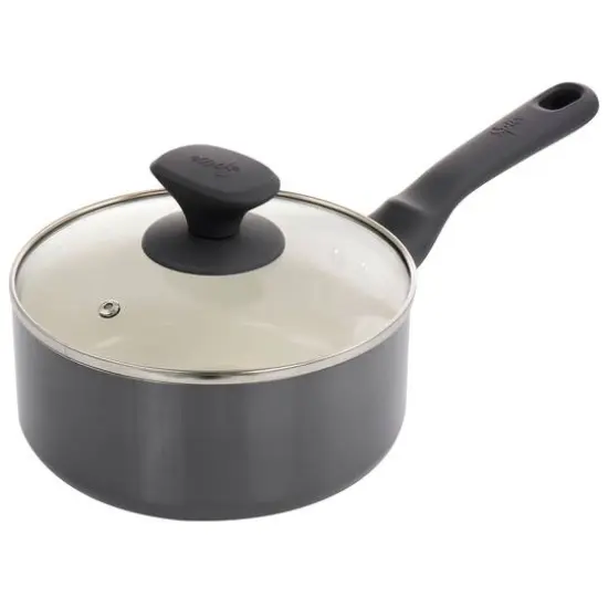 Spice by Tia Mowry Savory Saffron Gray 16 Piece Ceramic Nonstick Cookware Set {9}