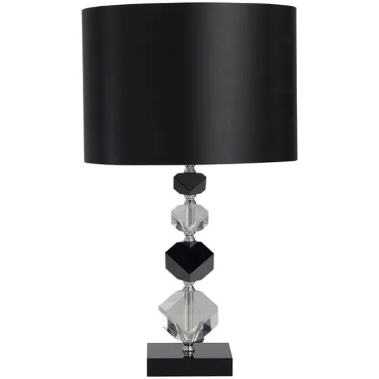 Clear & Black Crystal Geometric Diamond Inspired Table Lamp {1}