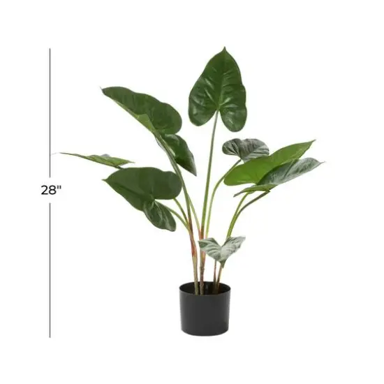 Tall Artificial Anthurium Leaf Plant wMetal Pot for Indoor Decor, 18" {8}