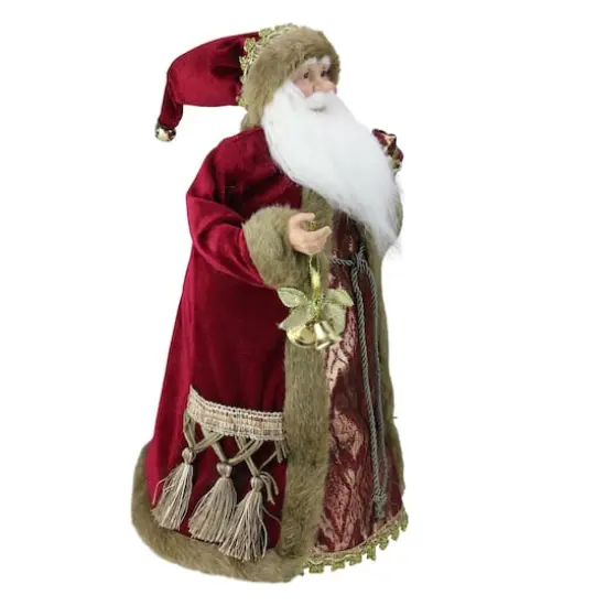 18" Burgundy Santa Claus Christmas Tree Topper {3}