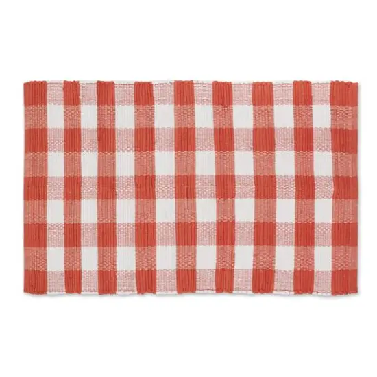 DII&reg; Buffalo Check Rag Rug, 26" x 40" Vintage Red and White {1}