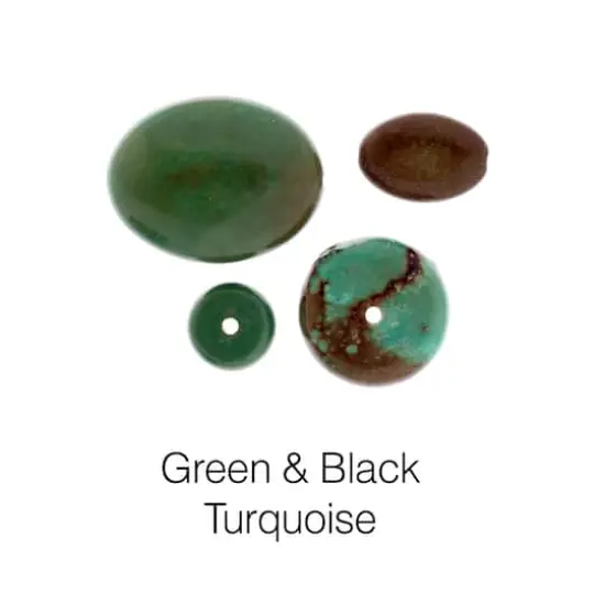 John Bead Earth's Jewels Natural Stone Bead Assortment, 100g Dyed Green/Black Turquoise {4}