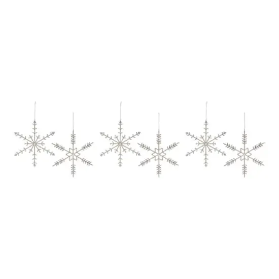 6ct. Jeweled Silver Metal & Glass Snowflake Ornaments {5}