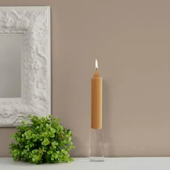 Root Candles 7" Unscented Grecian Collenette Taper Candles, 4ct. Beeswax {4}