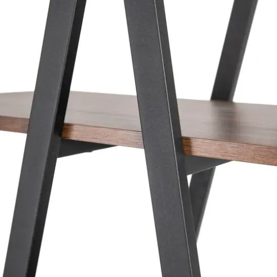 Glitzhome&reg; 5.5ft. Modern Industrial 4-Tier A-Frame Open Ladder Bookshelf Walnut {6}