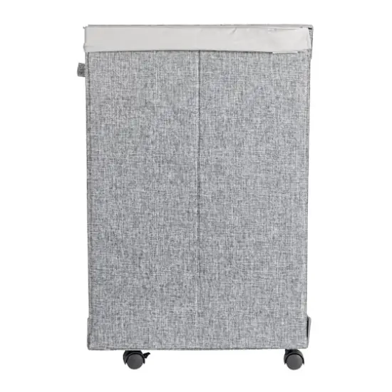 Household Essentials Narrow Collapsible Laundry Hamper with Liner & Lid Graphite {10}