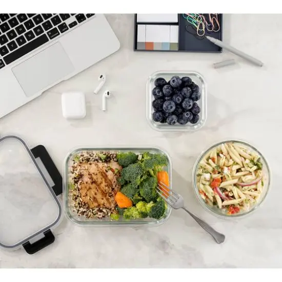 JoyJolt&reg; Glass Storage Containers Set Black {7}