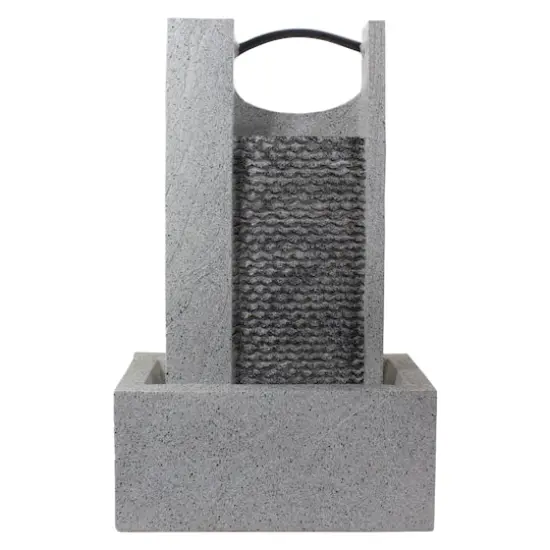 23" Gray Modern Style Rainfall Outdoor Water Fountain {5}