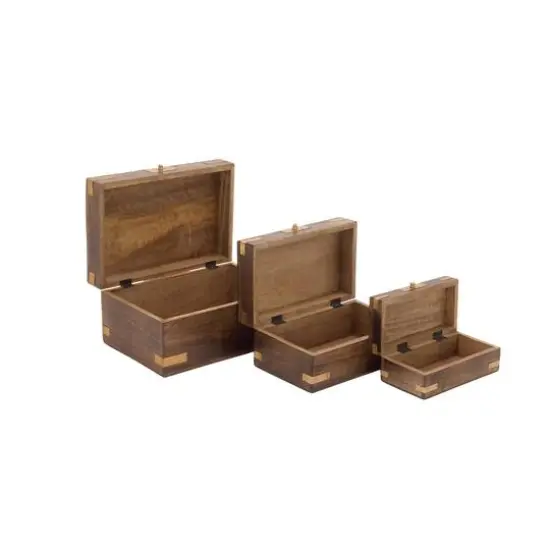 Brown Mango Wood Traditional Box Set {4}