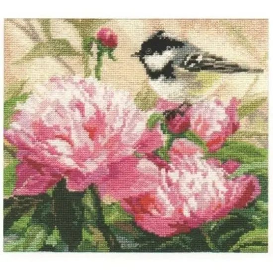 Alisa Titmouse And Peonies Cross Stitch Kit {1}