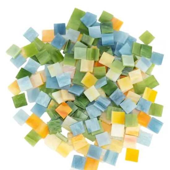Oceanside Compatible&trade; Small Multicolored Mosaic Stained Glass Squares, 8oz. {1}