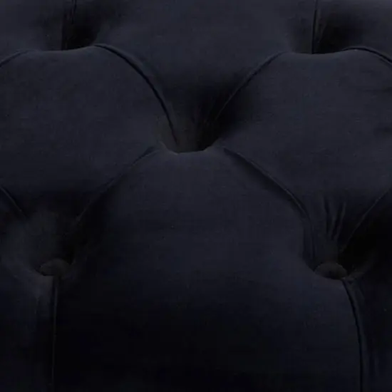 24" Velvet & Metal Glam Bench Black {6}