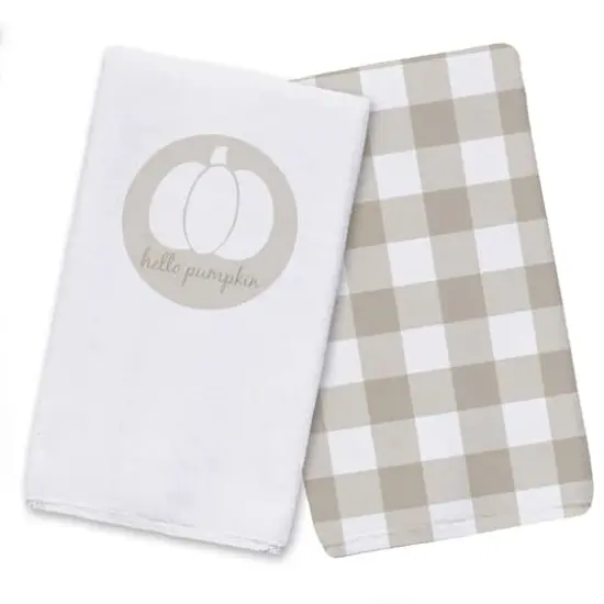 Hello Pumpkin Brown Tea Towel Set {1}