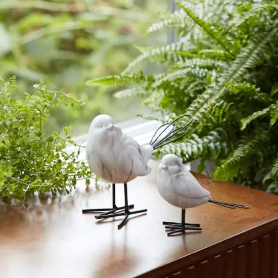 Marble Print Bird Figurines Set {3}