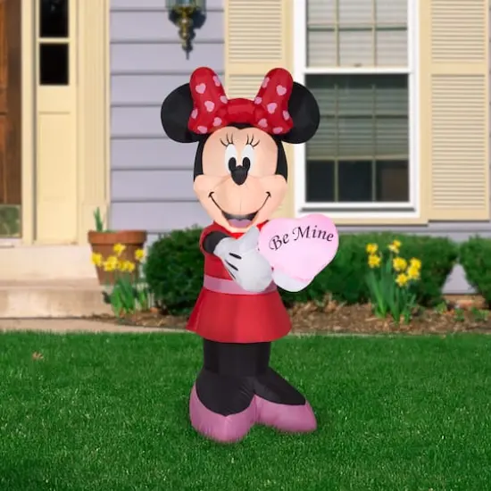 3.5ft. Airblown&reg; Inflatable Valentine's Day Minnie Holding Heart {3}
