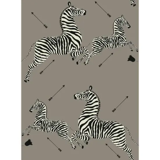 Scalamandre Gray Zebra Safari Peel & Stick Wallpaper {1}