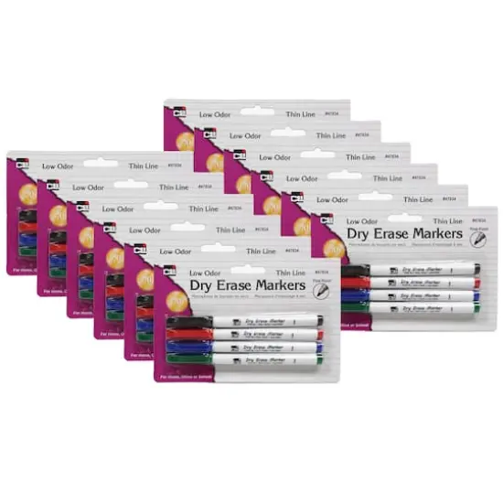 Charles Leonard Fine Tip Dry Erase Markers, 12 Packs of 4 {1}