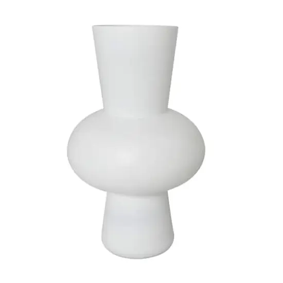 White Glass Trumpet Vase Set {5}