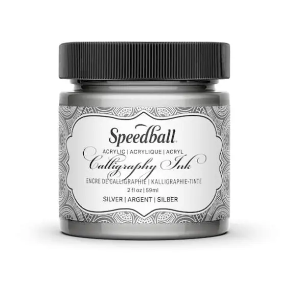 Speedball&reg; 2oz. Acrylic Calligraphy Ink Silver {1}