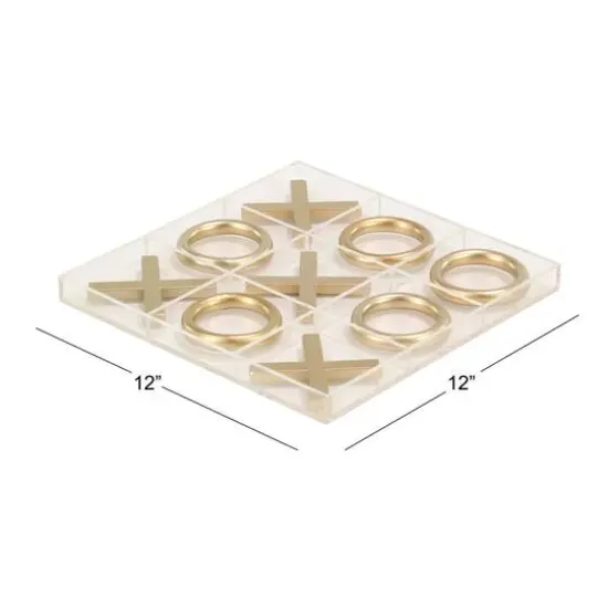 Gold Iron Tic-Tac-Toe Game Set {6}