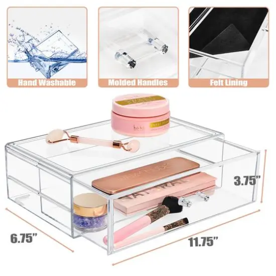 Sorbus Large Acrylic 1-Drawer Cosmetic Organizer {6}