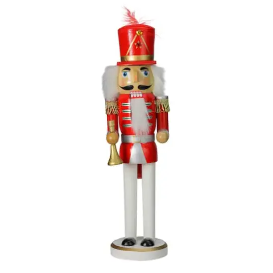 14" Wooden Nutcracker with Horn {3}
