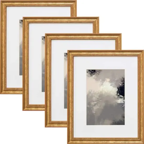 Craig Frames 4 Pack Stratton Aged Gold Picture Frame with Mat {5}